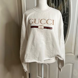 Gucci Women's White Crew Neck Sweatshirt